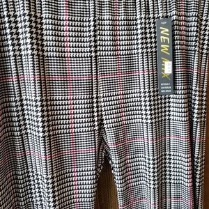 Leggings Xplus  black and white plaid